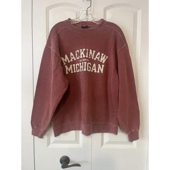 Vintage Champion Mackinaw Michigan Crewneck Sweatshirt Men's Size LG USA - Picture 2 of 7